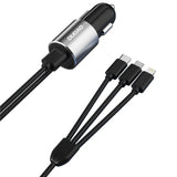Dudao KFZ Ladegerät R5ProN Schwarz mit festem 3in1 Ladekabel