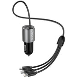 Dudao KFZ Ladegerät R5ProN Schwarz mit festem 3in1 Ladekabel