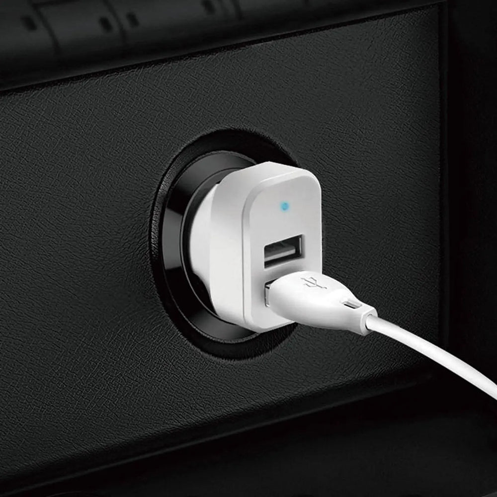 Dudao KFZ Ladegerät R7 Weiß mit abnehmbarem 3in1 Ladekabel