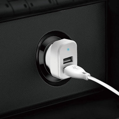 Dudao KFZ Ladegerät R7 Weiß mit abnehmbarem 3in1 Ladekabel