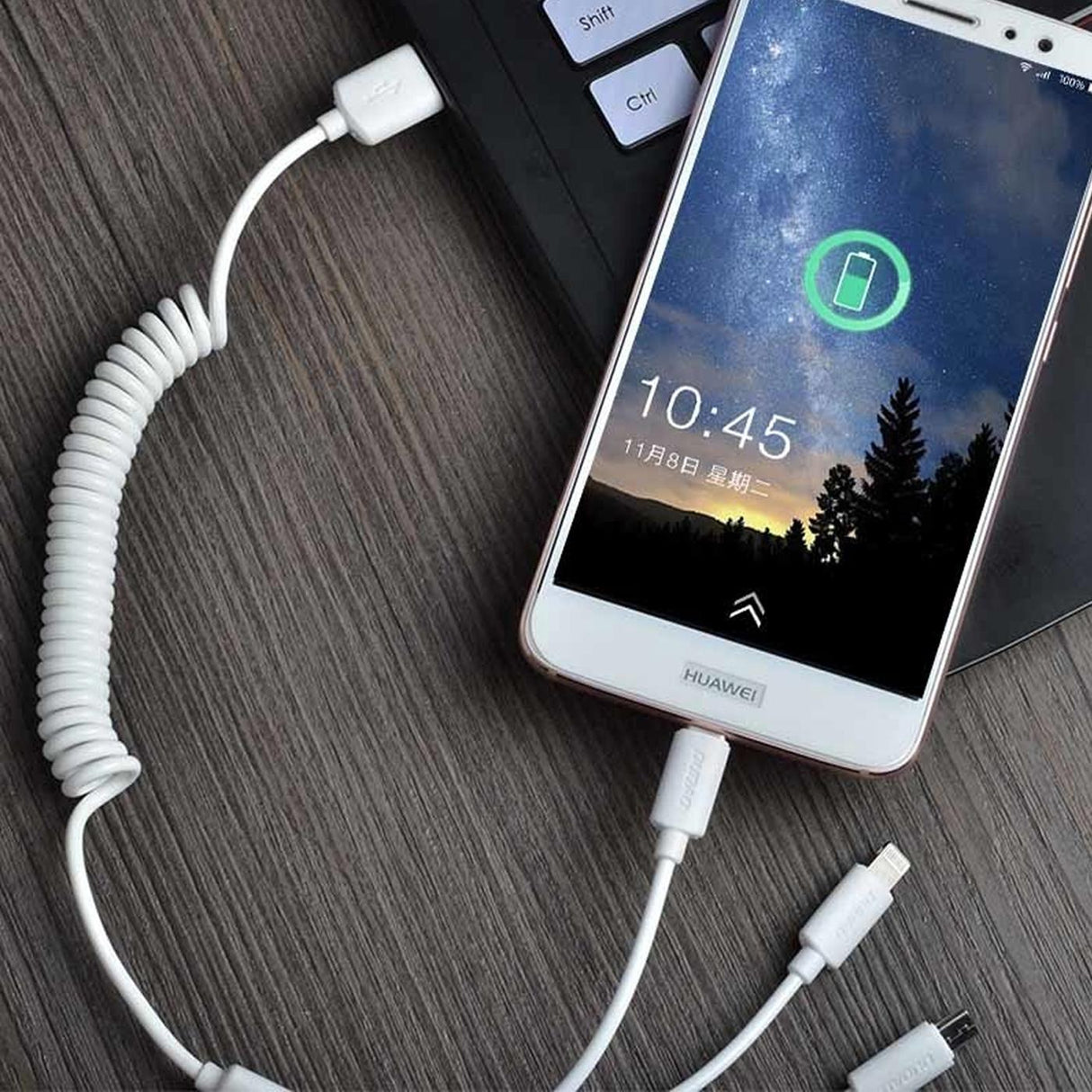 Kfz Ladegerät mit 3in1 Kabel – USB-A Ladeport