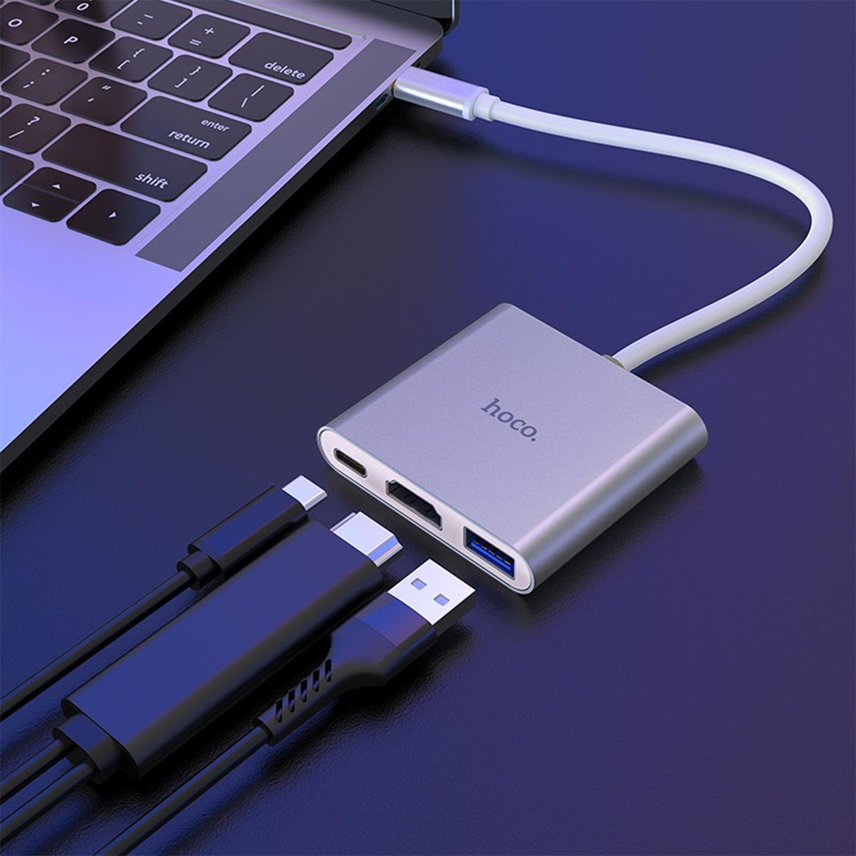 USB C Hub 3-in-1 – HDMI 4K & USB 3.0 & PD 60W
