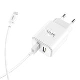 Netzladegerät Dual USB – Hoco C62A mit microUSB Kabel