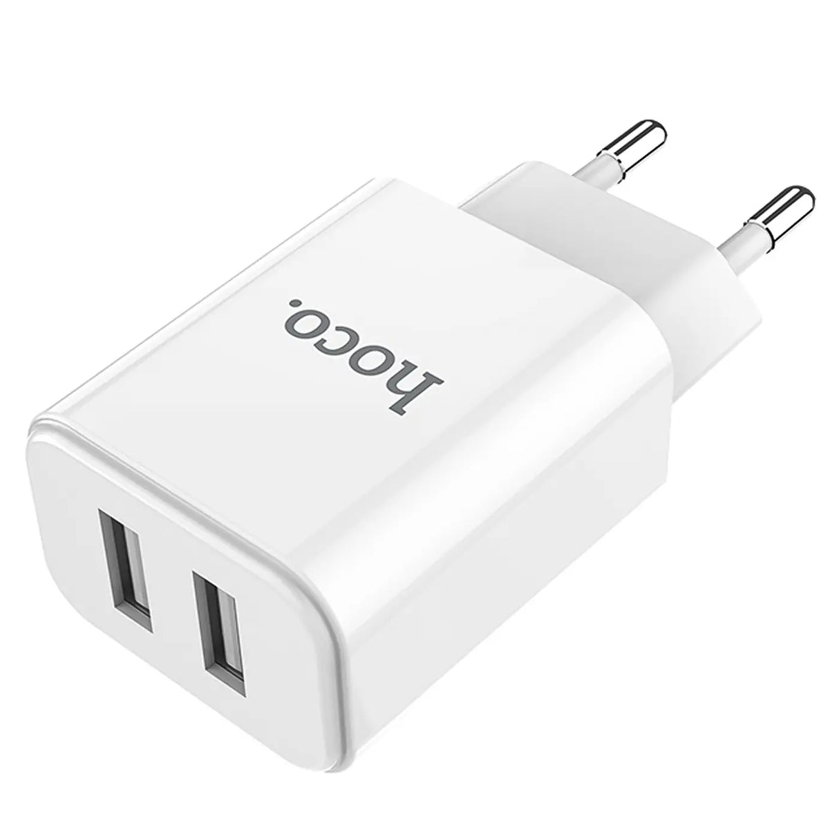 HOCO Netz Ladegerät C62A in Weiss mit 2 USB Ports und micro USB Kabel