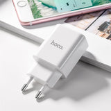 Netzladegerät Dual USB – Hoco C62A mit microUSB Kabel