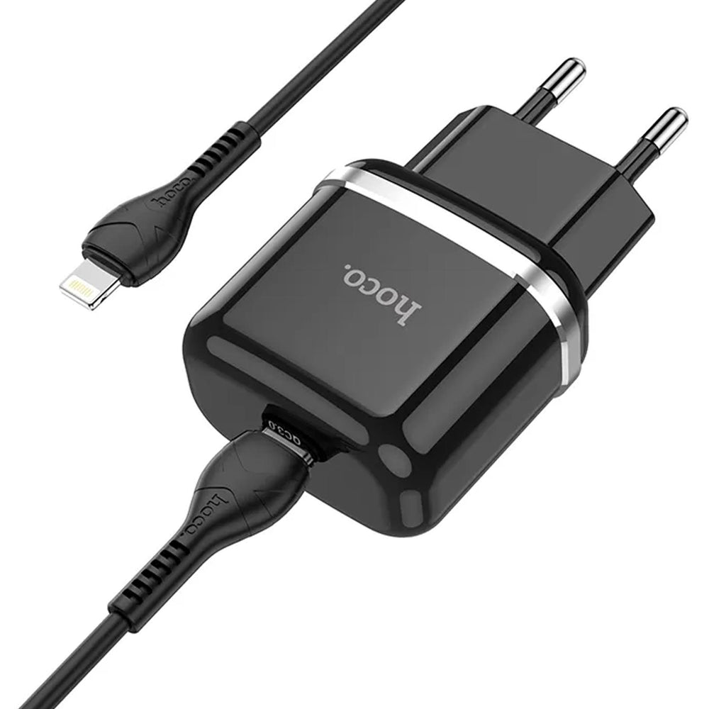 Netz-Ladegerät Hoco - N24 Lightning - Schwarz