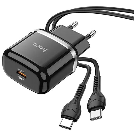 Hoco N24 USB-C Ladegerät, schwarz, mit Quick Charge 3.0 Unterstützung, schnelles und sicheres Laden.