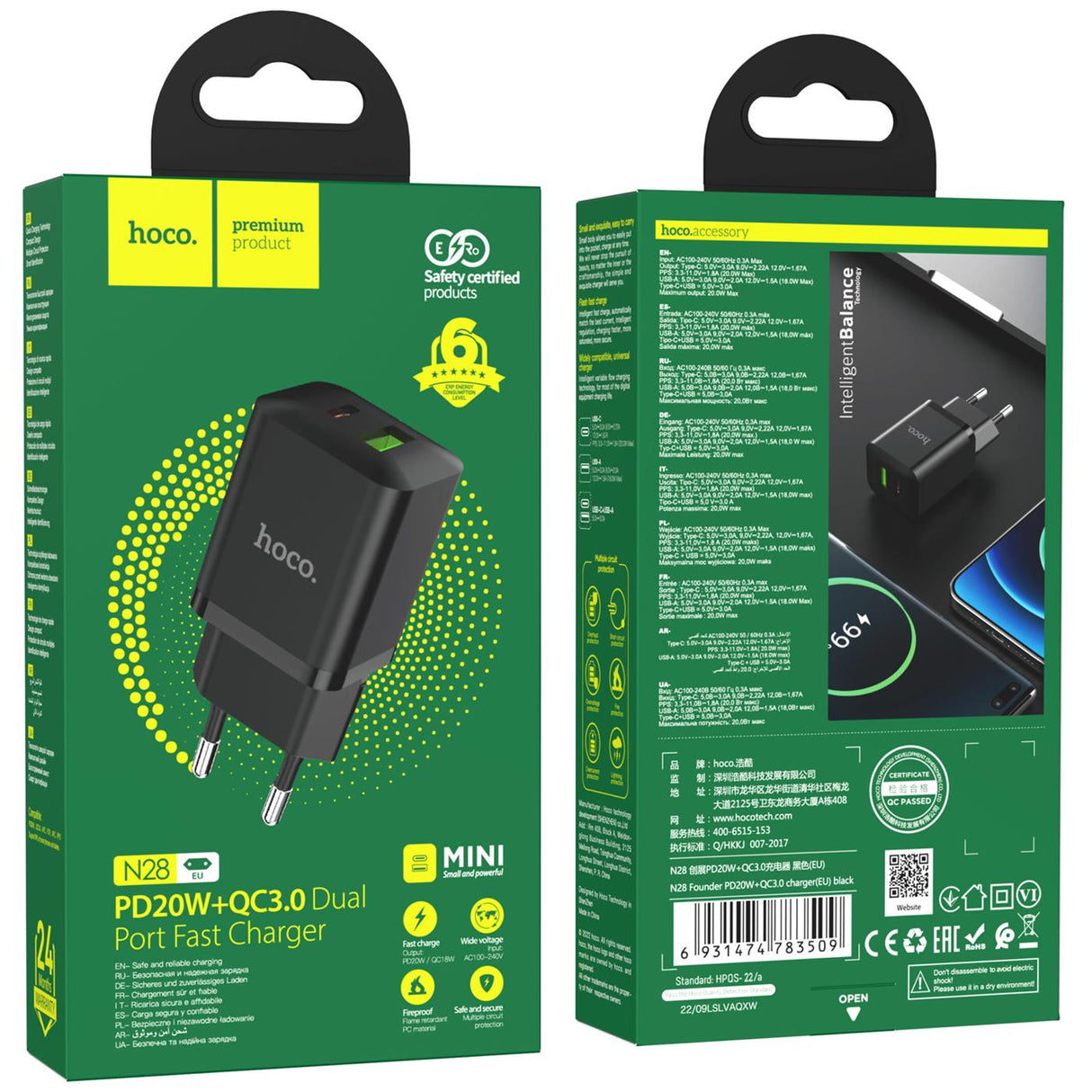 Netzteil USB C PD 20W & USB A QC 3.0 – Dual Port