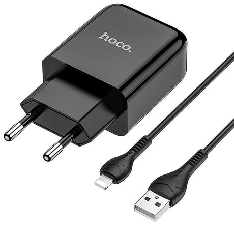 Hoco N2 Ladegerät mit Lightning-Kabel, schnelles und sicheres Laden für Apple-Geräte.