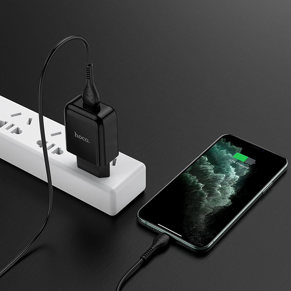 Netz-Ladegerät Hoco - N2 Lightning - Schwarz