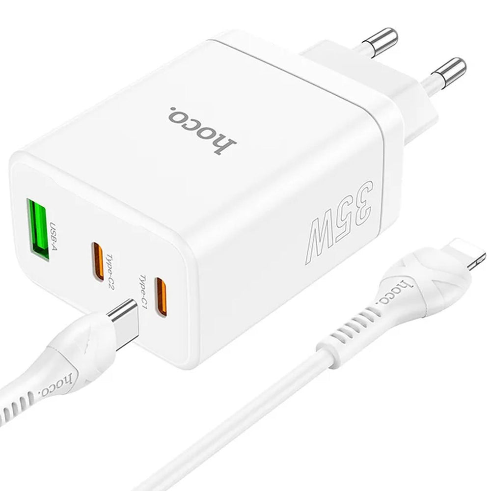 Netz-Ladegerät Hoco - N33 Start Lightning - Weiss