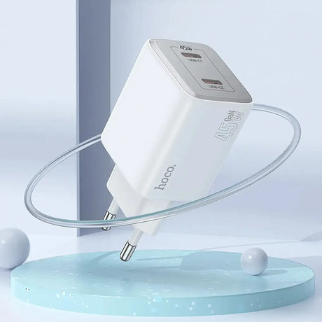 GaN USB-C Netz-Ladegerät Hoco N42 mit 2 USB-C Anschlüssen und Kabel-Option