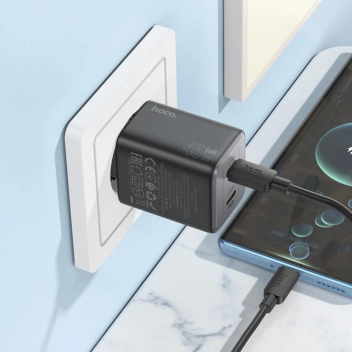 GaN Ladegerät 45W USB-C – Dual Port Schnelllader