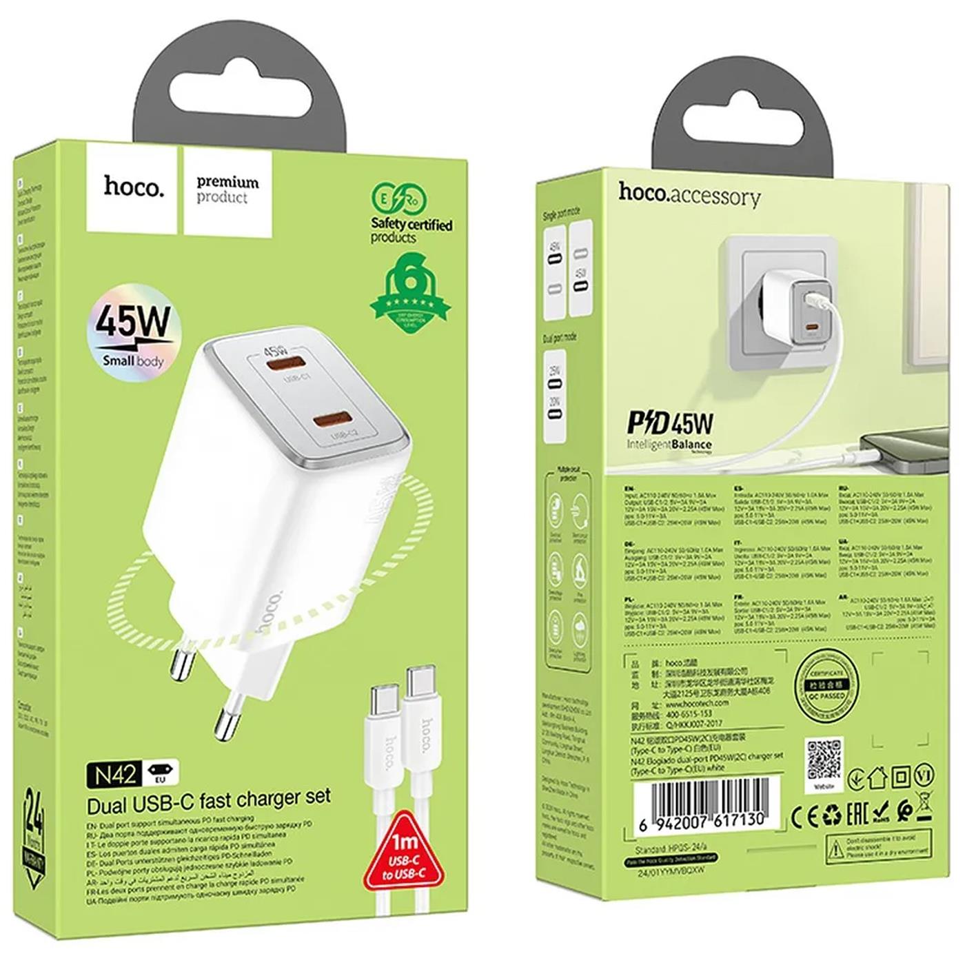 GaN Ladegerät 45W USB-C – Dual Port Schnelllader