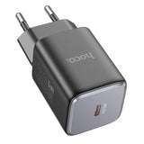 Hoco N43 30W GaN Ladegerät, USB-C Power Delivery, Schwarz, kompakt und leistungsstark.