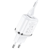 Hoco N4 Netz Ladegerät mit 2 USB Anschlüssen als Solo oder mit Lightning USB-C Micro-USB Kabel