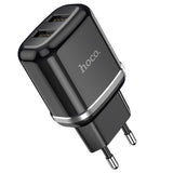 Netzladegerät Dual USB – Hoco N4 2.4A Schwarz