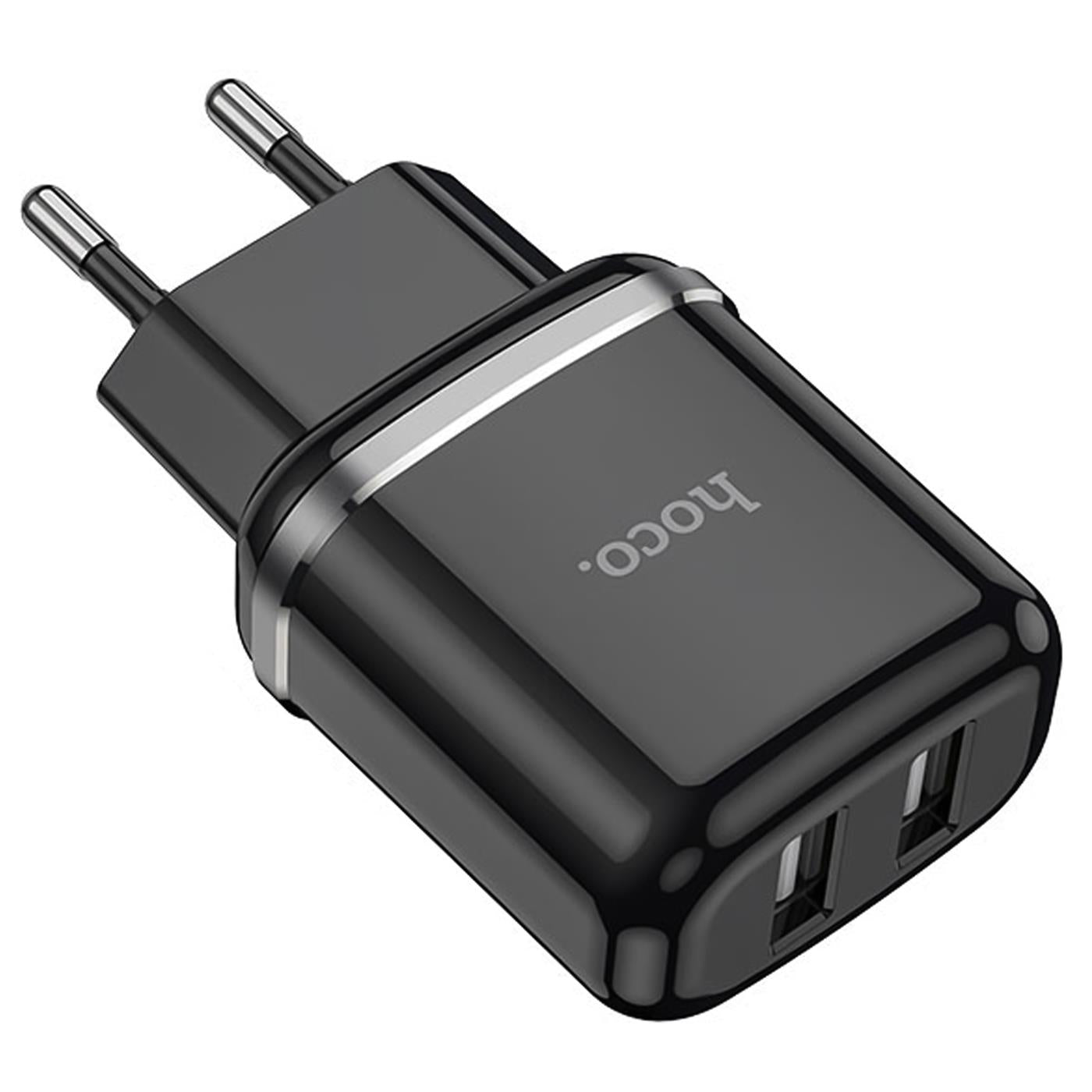 Netzladegerät Dual USB – Hoco N4 2.4A Schwarz