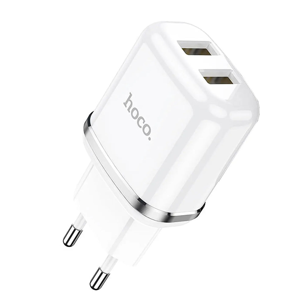 Hoco N4 Netz Ladegerät mit 2 USB Anschlüssen als Solo oder mit Lightning USB-C Micro-USB Kabel