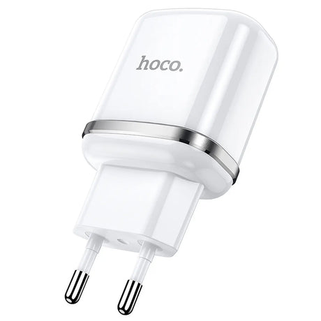 Hoco N4 Netz Ladegerät mit 2 USB Anschlüssen als Solo oder mit Lightning USB-C Micro-USB Kabel