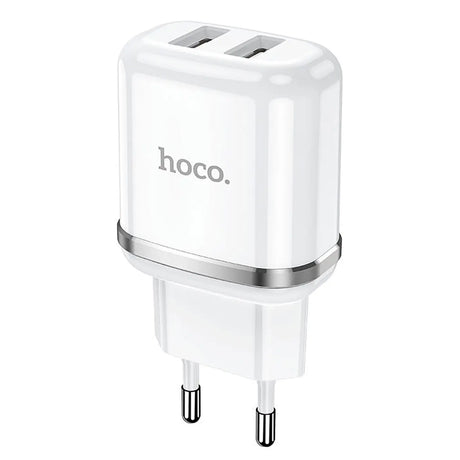 Hoco N4 Netz Ladegerät mit 2 USB Anschlüssen als Solo oder mit Lightning USB-C Micro-USB Kabel
