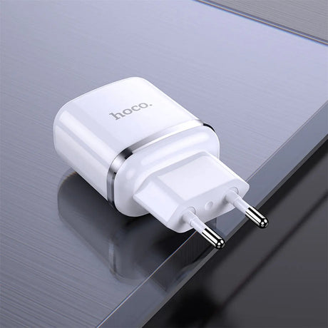 Hoco N4 Netz Ladegerät mit 2 USB Anschlüssen als Solo oder mit Lightning USB-C Micro-USB Kabel