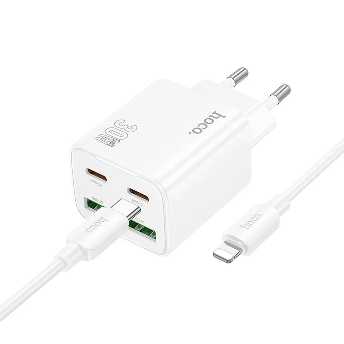 Ladegerät 30W GaN – 4 Ports USB-C PD & USB-A QC
