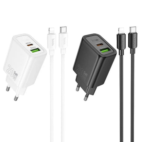Hoco 20W GaN Ladegerät – USB-C & USB-A N61 Lightning Set