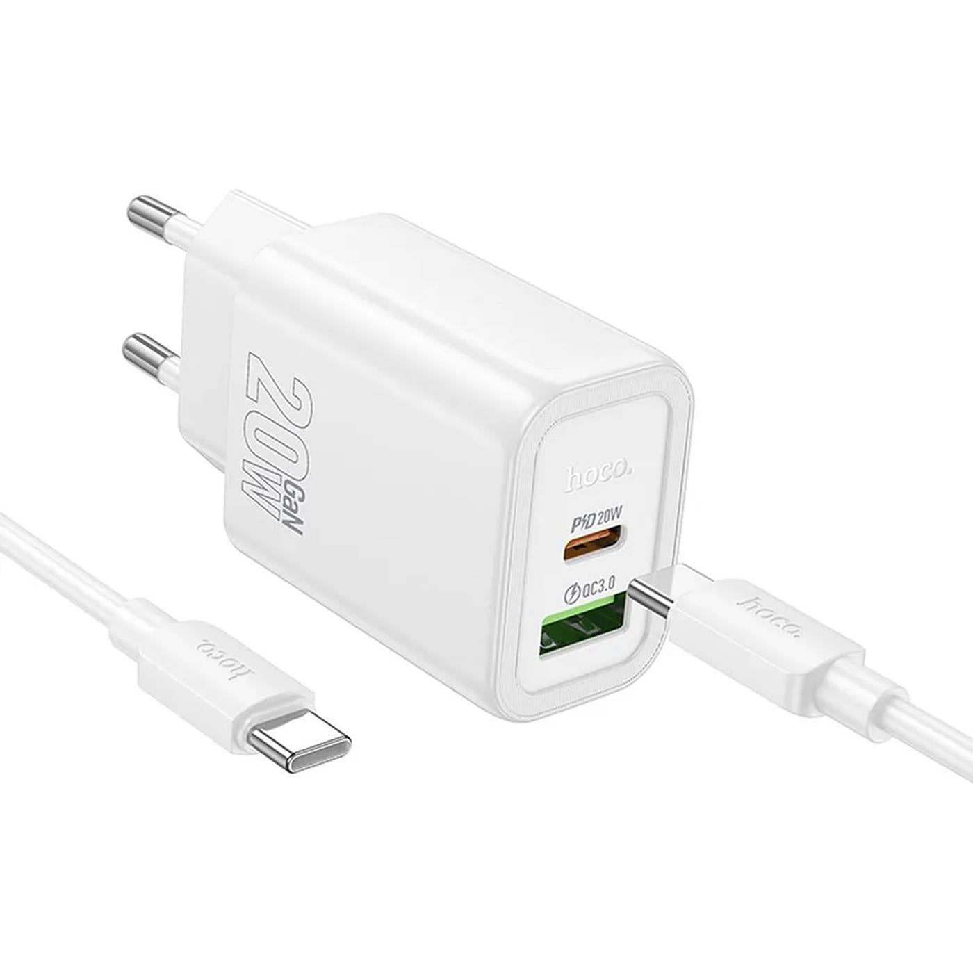 GaN Schnellladegerät 20W – USB-C PD & USB-A QC3.0 Dual Port