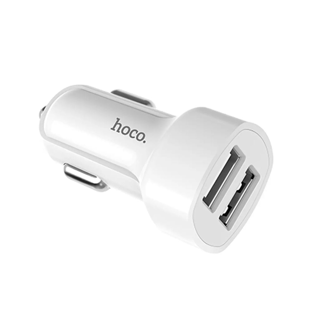 KFZ Ladegerät Hoco Z2A in Weiß mit 2x USB und 1m micro USB Kabel