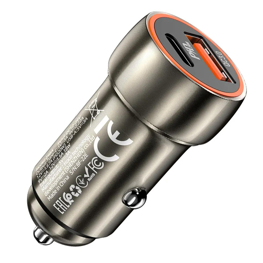 Hoco Kfz-Ladegerät - Z46A - Metal Grau - Solo