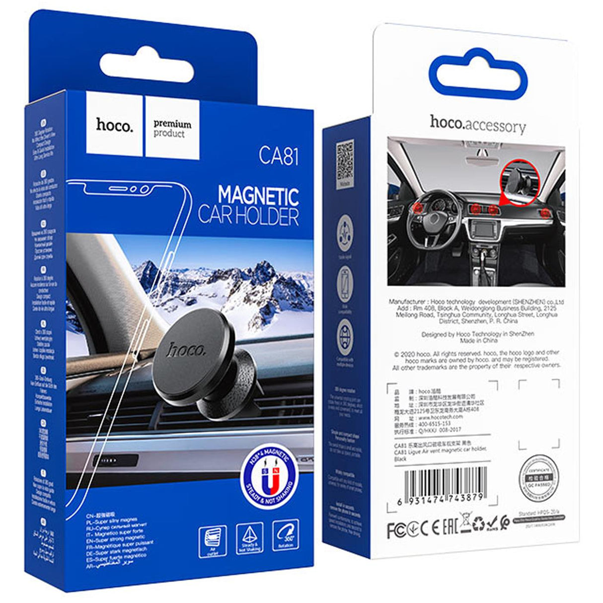 Kfz Magnethalterung Lüftung – 4,5-7 Zoll Smartphones
