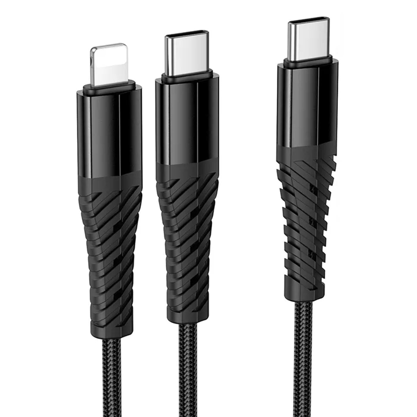 2in1 Ladekabel USB-C – Dual-Anschluss Nylon