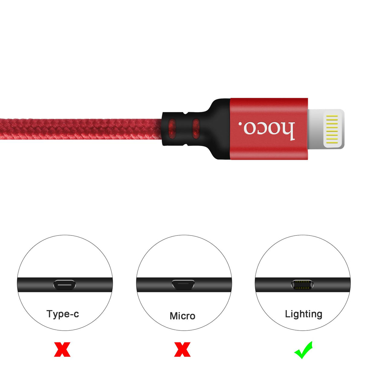 Hoco USB Kabel - X14 Lightning - 1M