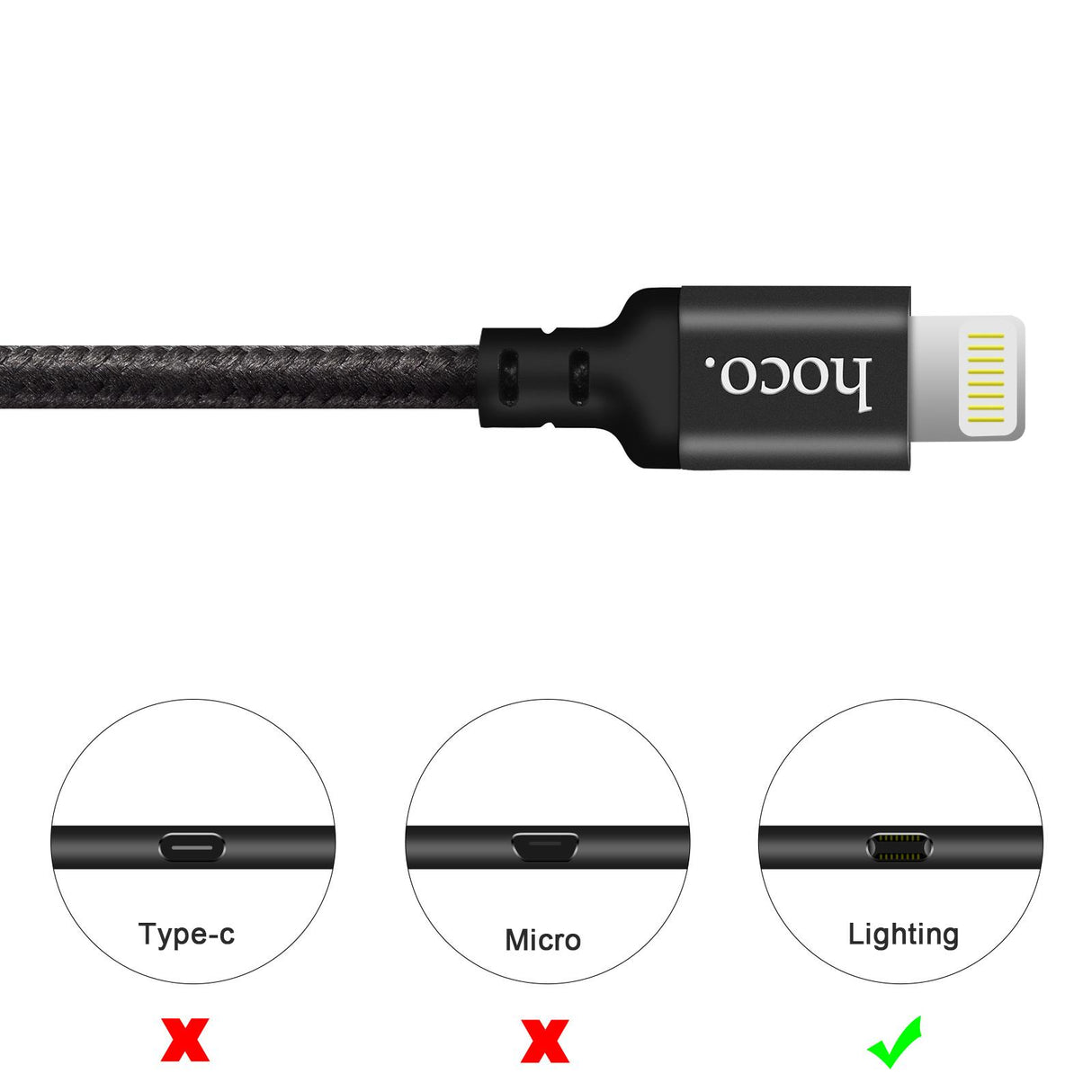 Hoco USB Kabel - X14 Lightning - 1M