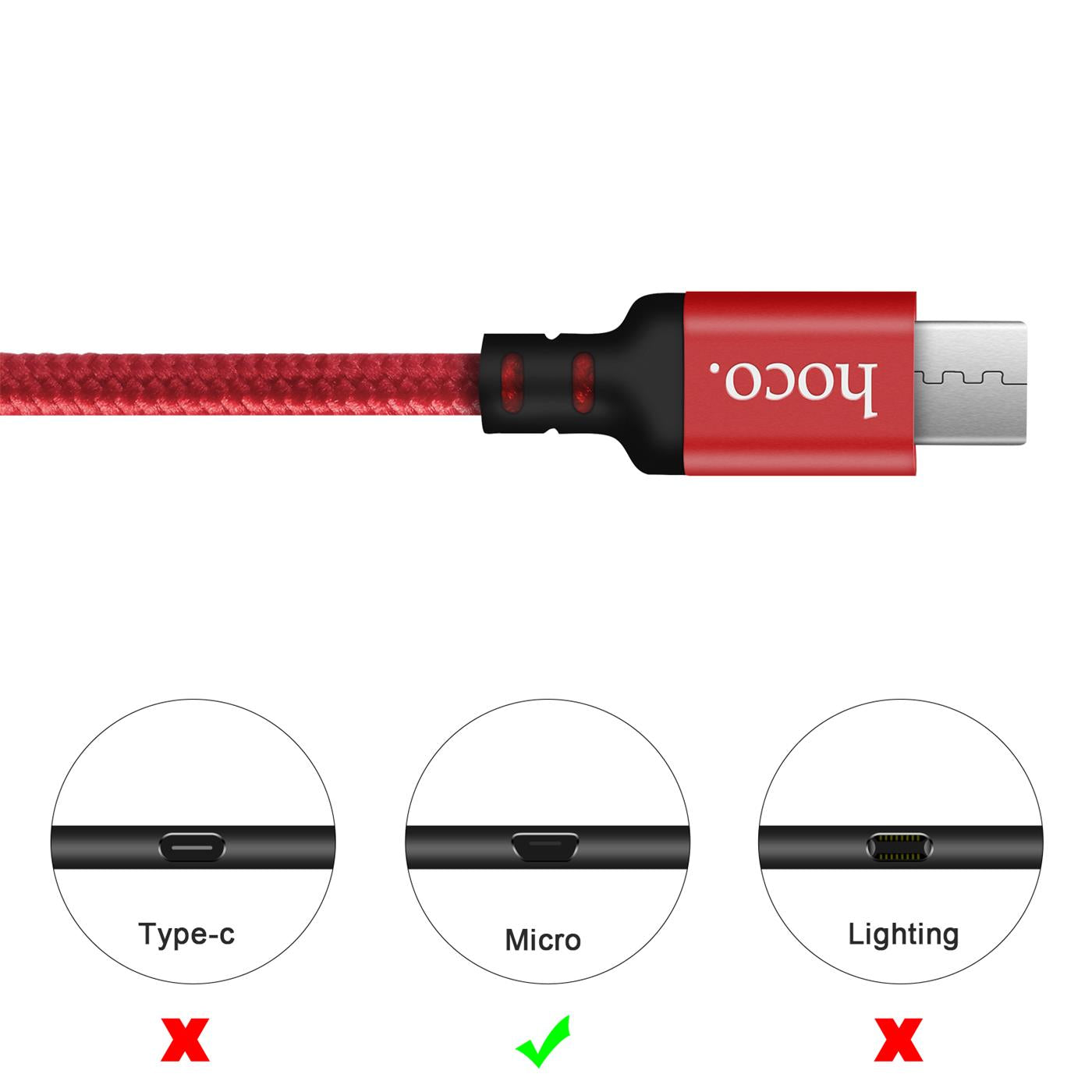 Ladekabel USB A auf Lightning/Micro USB/USB C – Nylon