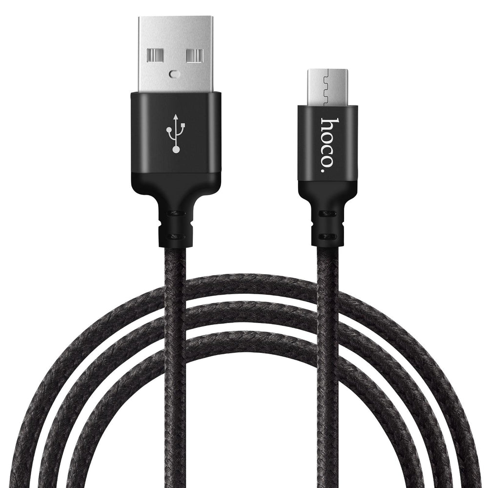 oco 2m Micro-USB Kabel, geflochten und langlebig für flexibles und sicheres Laden.