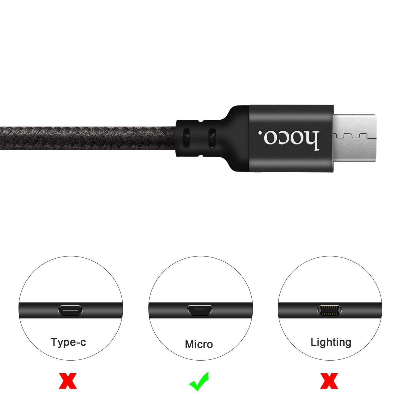 Ladekabel USB A auf Lightning/Micro USB/USB C – Nylon