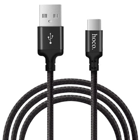 Hoco X14 USB-C Kabel, 1m, robustes, geflochtenes Design, schnelles Laden für USB-C Geräte.