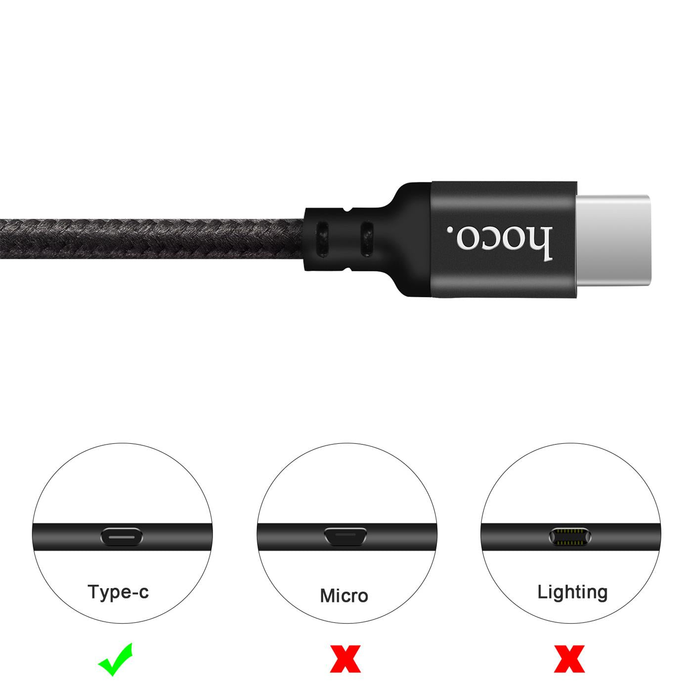 Ladekabel USB A auf Lightning/Micro USB/USB C – Nylon