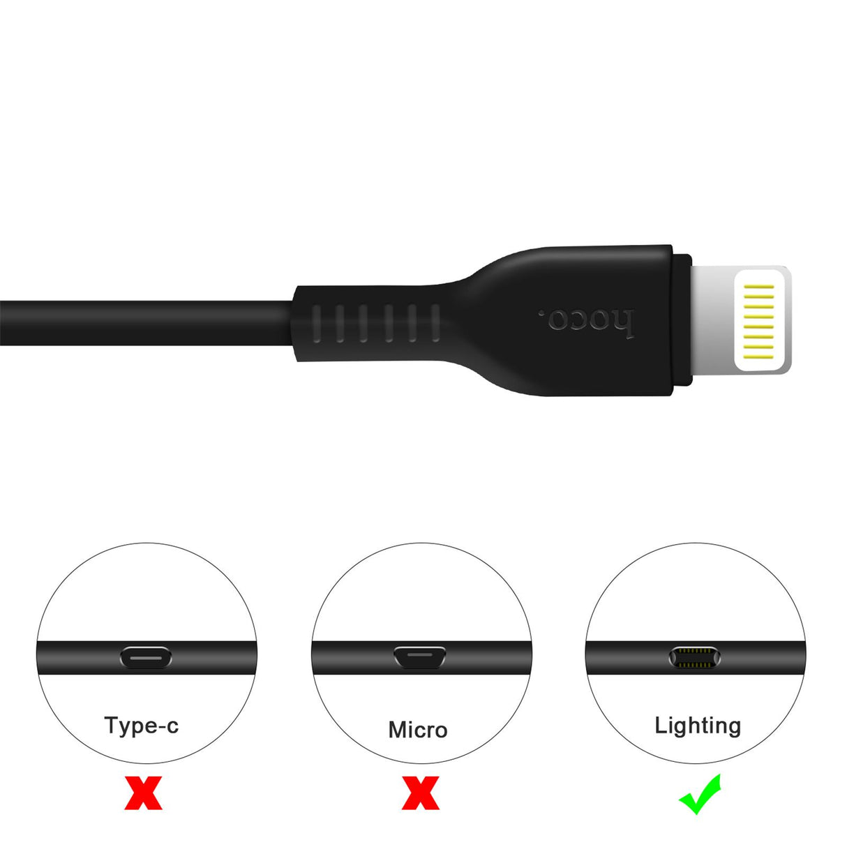 Hoco USB Kabel - X20 Lightning - 3M