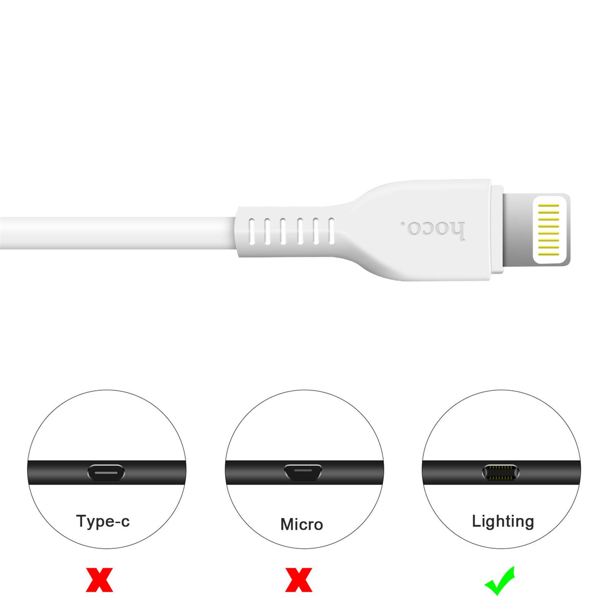 Hoco USB Kabel - X20 Lightning - 2M