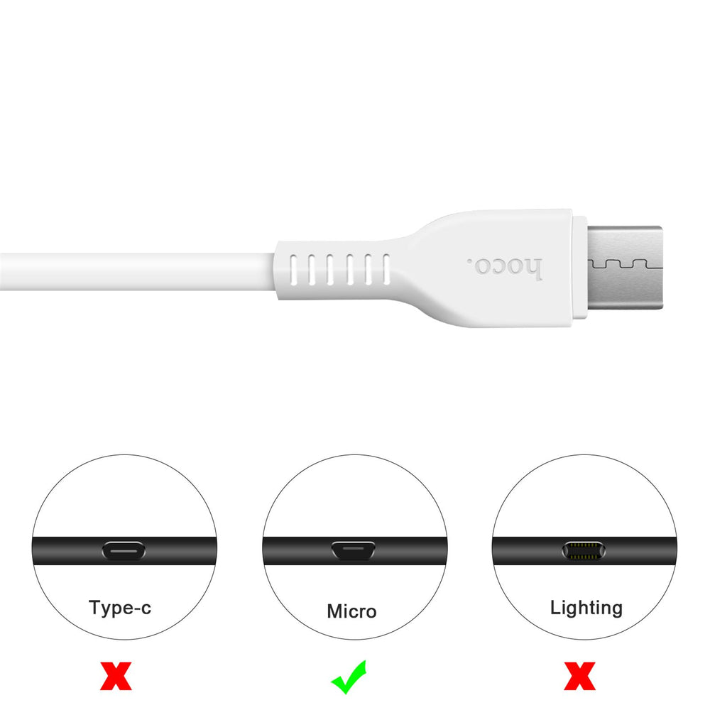 Hoco USB Kabel - X20 microUSB - 2M