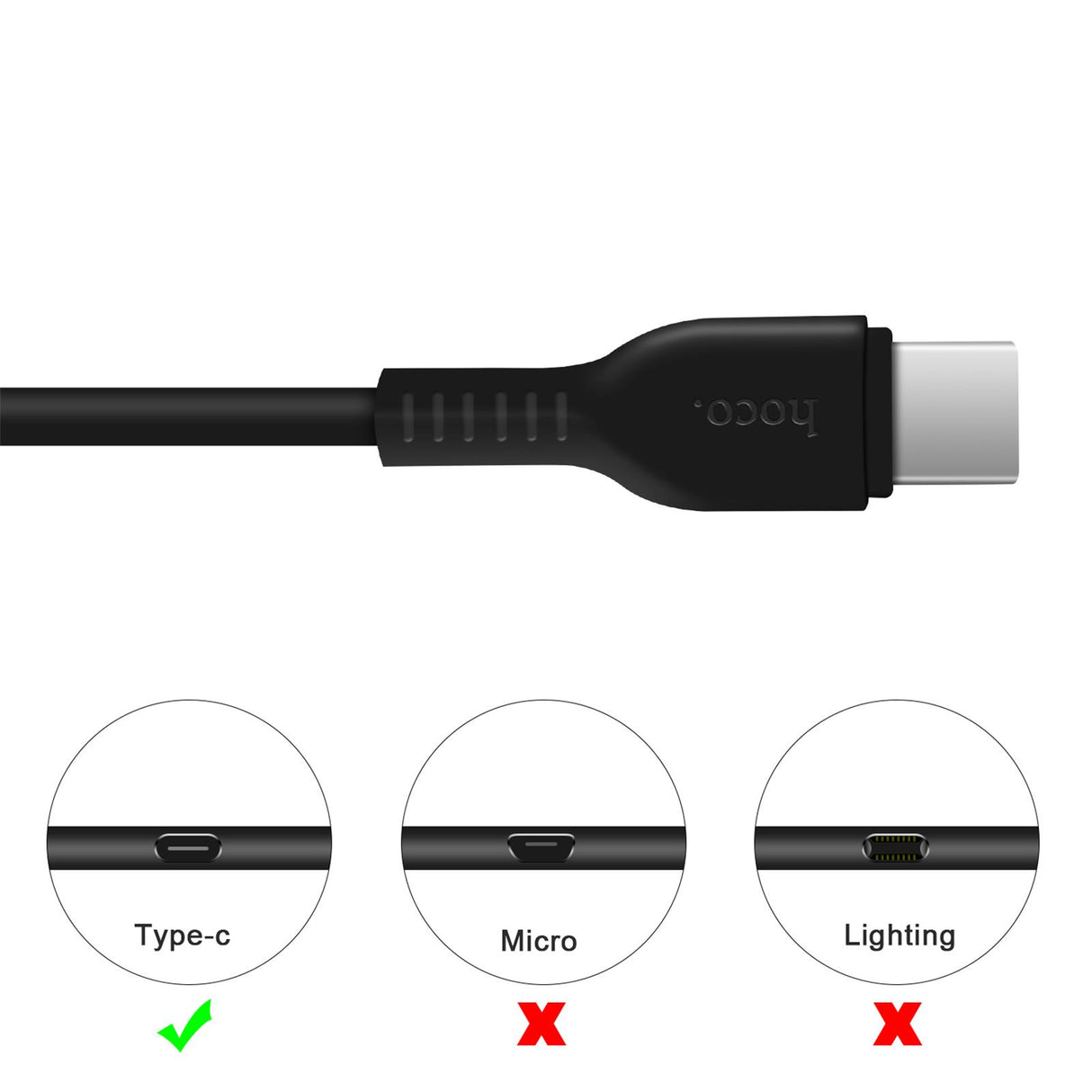 Hoco USB Kabel - X20 Type C - 2M