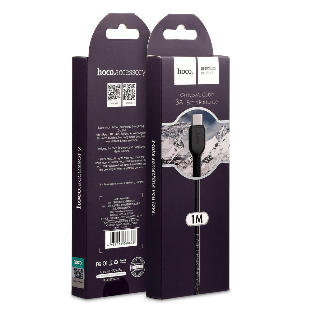 Hoco USB Kabel - X20 Type C - 1M