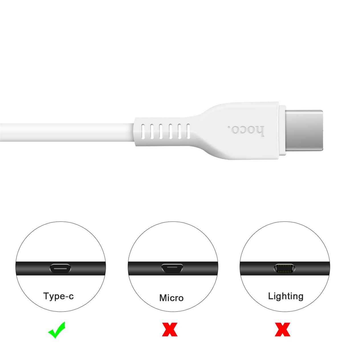 Hoco USB Kabel - X20 Type C - 3M