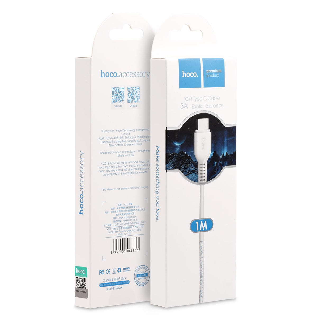 Hoco USB Kabel - X20 Type C - 2M