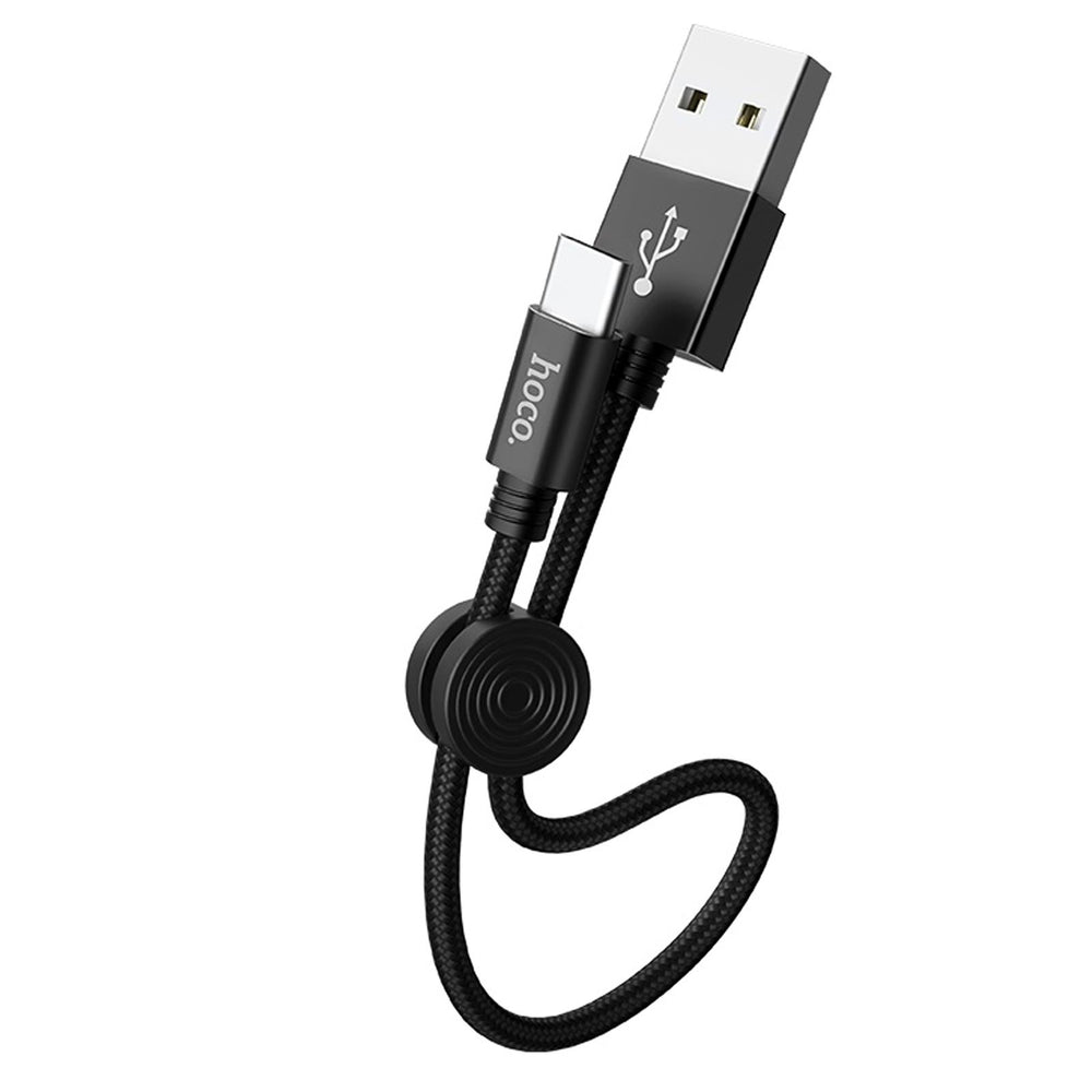 Hoco X35 USB-C zu USB-A Ladekabel, 1 Meter, Nylon-ummantelt, mit flexibler Kabelführung.