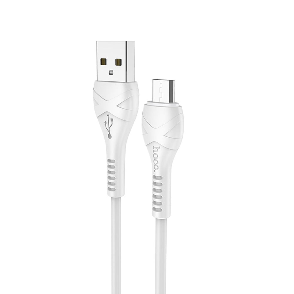 Hoco Micro-USB Kabel, 1m, langlebig und robust für schnelles Aufladen und Datenübertragung.