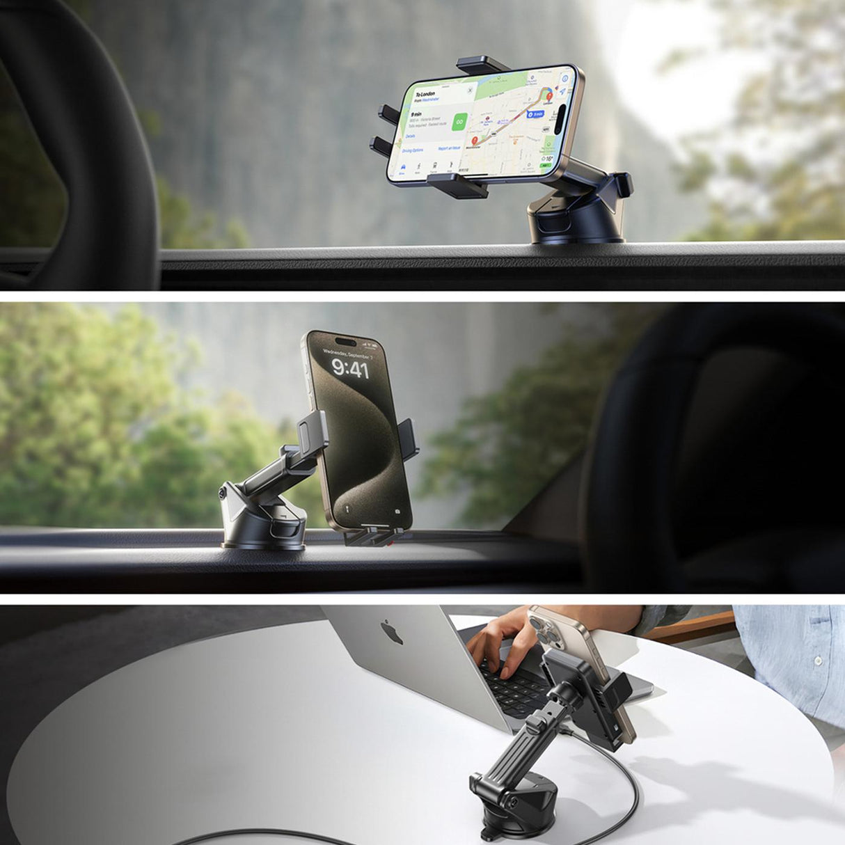KFZ Halterung Wireless Charging – 15W Saugnapf
